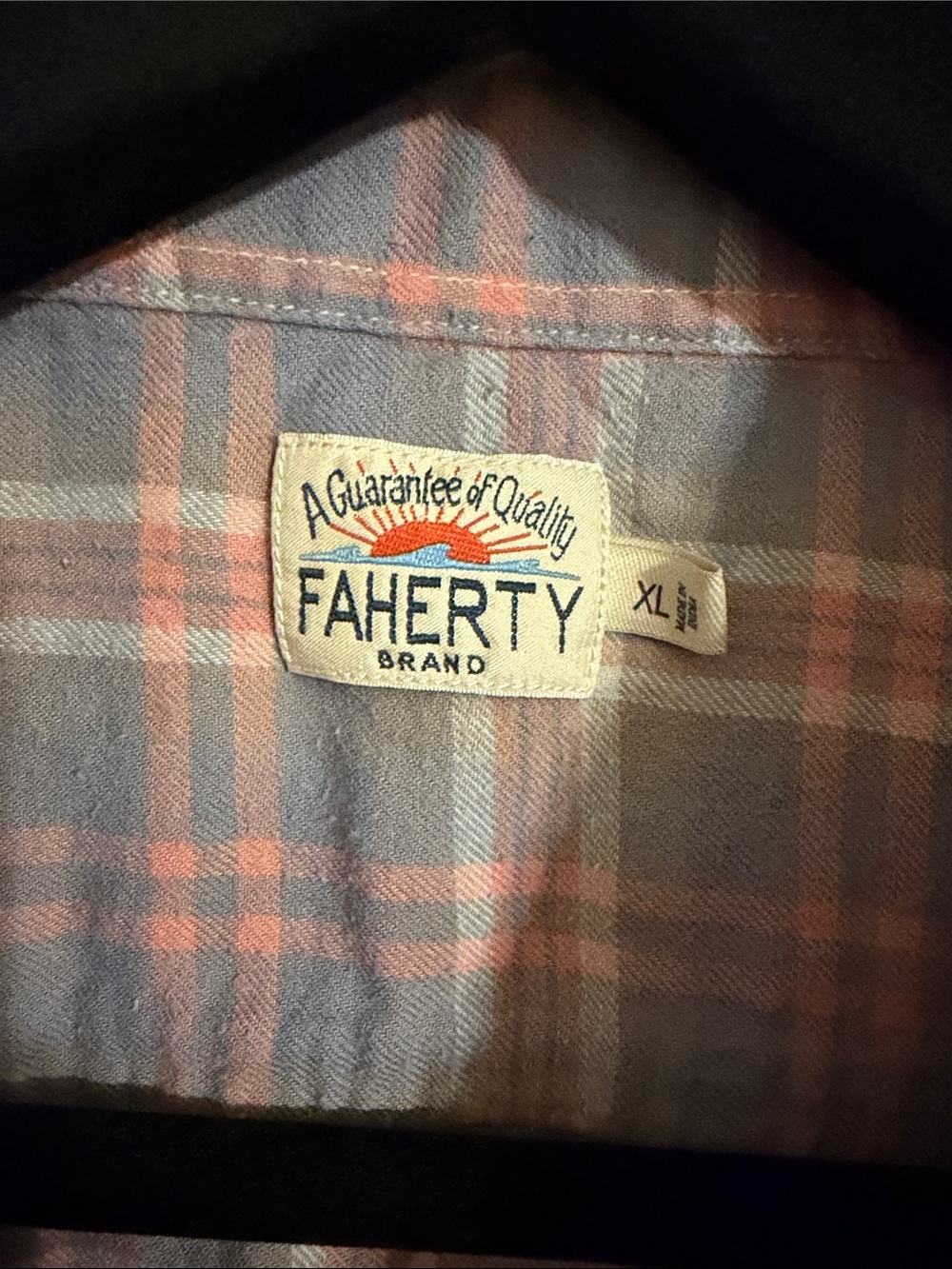 Faherty Brand Plaid Button Down Long Sleeve Shirt Blue Pink Men's Size XL - Picture 2 of 8